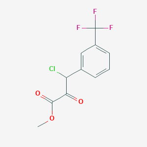 molecular formula C11H8ClF3O3 B3233006 Methyl 3-chloro-2-oxo-3-(3-(trifluoromethyl)phenyl)propanoate CAS No. 135026-70-9