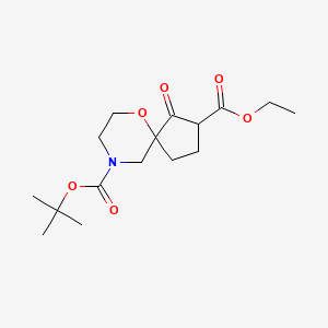 molecular formula C16H25NO6 B3233012 9-tert-Butyl 2-ethyl 1-oxo-6-oxa-9-azaspiro[4.5]decane-2,9-dicarboxylate CAS No. 1350475-40-9
