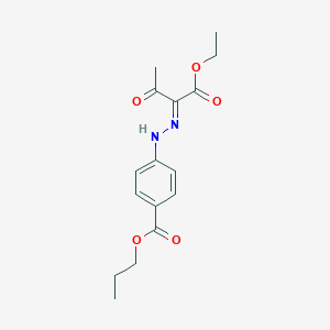 molecular formula C16H20N2O5 B323302 propyl 4-[(2E)-2-(1-ethoxy-1,3-dioxobutan-2-ylidene)hydrazinyl]benzoate 