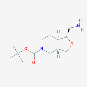 molecular formula C13H24N2O3 B3233021 (1R,3aR,7aR)-tert-butyl 1-(aminomethyl)hexahydrofuro[3,4-c]pyridine-5(3H)-carboxylate CAS No. 1350475-51-2