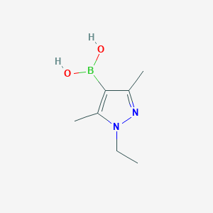 molecular formula C7H13BN2O2 B3233022 3,5-Dimethyl-1-ethyl-pyrazole-4-boronic acid CAS No. 1350513-38-0