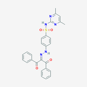 molecular formula C27H23N5O4S B323305 N-(4,6-dimethylpyrimidin-2-yl)-4-[2-(1,3-dioxo-1,3-diphenylpropan-2-ylidene)hydrazinyl]benzenesulfonamide 