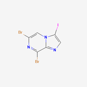 molecular formula C6H2Br2IN3 B3233077 6,8-Dibromo-3-iodoimidazo[1,2-a]pyrazine CAS No. 1351373-56-2