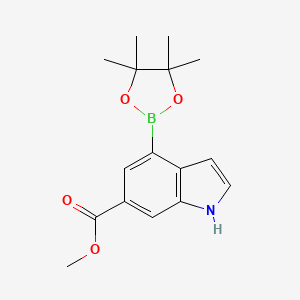 molecular formula C16H20BNO4 B3233084 6-(Methoxycarbonyl)indole-4-boronic Acid Pinacol Ester CAS No. 1351379-24-2