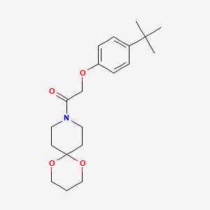 molecular formula C20H29NO4 B3233102 2-(4-(Tert-butyl)phenoxy)-1-(1,5-dioxa-9-azaspiro[5.5]undecan-9-yl)ethanone CAS No. 1351586-66-7