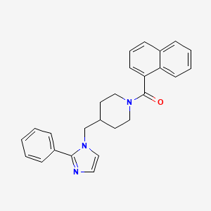 molecular formula C26H25N3O B3233134 naphthalen-1-yl(4-((2-phenyl-1H-imidazol-1-yl)methyl)piperidin-1-yl)methanone CAS No. 1351608-22-4