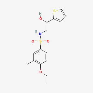 molecular formula C15H19NO4S2 B3233158 4-ethoxy-N-(2-hydroxy-2-(thiophen-2-yl)ethyl)-3-methylbenzenesulfonamide CAS No. 1351632-63-7