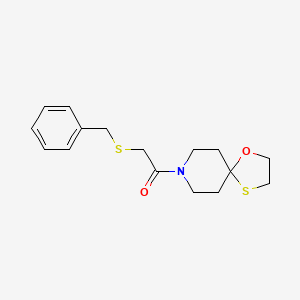 molecular formula C16H21NO2S2 B3233163 2-(Benzylthio)-1-(1-oxa-4-thia-8-azaspiro[4.5]decan-8-yl)ethanone CAS No. 1351640-93-1
