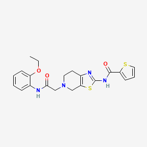 molecular formula C21H22N4O3S2 B3233165 N-(5-(2-((2-ethoxyphenyl)amino)-2-oxoethyl)-4,5,6,7-tetrahydrothiazolo[5,4-c]pyridin-2-yl)thiophene-2-carboxamide CAS No. 1351642-53-9