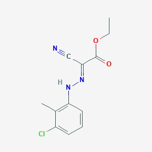 molecular formula C12H12ClN3O2 B323319 Ethyl [(3-chloro-2-methylphenyl)hydrazono](cyano)acetate 