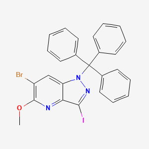 molecular formula C26H19BrIN3O B3233205 6-Bromo-3-iodo-5-methoxy-1-trityl-1H-pyrazolo[4,3-b]pyridine CAS No. 1351813-62-1