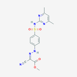 molecular formula C16H16N6O4S B323325 Methyl cyano[(4-{[(4,6-dimethylpyrimidin-2-yl)amino]sulfonyl}phenyl)hydrazono]acetate 