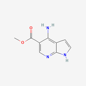 molecular formula C9H9N3O2 B3233278 4-Amino-7-azaindole-5-carboxylic acid methyl ester CAS No. 1352398-50-5