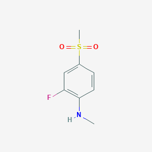 molecular formula C8H10FNO2S B3233328 Benzenamine, 2-fluoro-N-methyl-4-(methylsulfonyl)- CAS No. 1353005-26-1