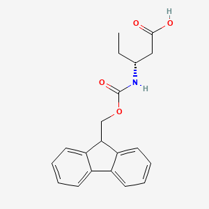 molecular formula C20H21NO4 B3233354 (R)-3-((((9H-Fluoren-9-YL)methoxy)carbonyl)amino)pentanoic acid CAS No. 1353293-73-8