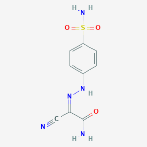 molecular formula C9H9N5O3S B323336 2-{[4-(Aminosulfonyl)phenyl]hydrazono}-2-cyanoacetamide 