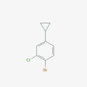 molecular formula C9H8BrCl B3233392 1-Bromo-2-chloro-4-cyclopropylbenzene CAS No. 1353857-02-9