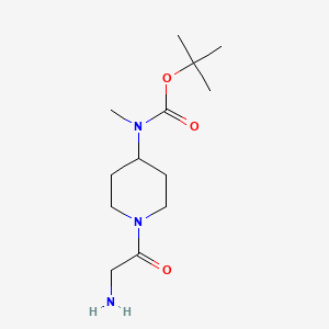 molecular formula C13H25N3O3 B3233404 [1-(2-Amino-acetyl)-piperidin-4-yl]-methyl-carbamic acid tert-butyl ester CAS No. 1353943-51-7