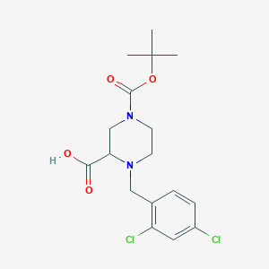 molecular formula C17H22Cl2N2O4 B3233406 4-(tert-Butoxycarbonyl)-1-(2,4-dichlorobenzyl)piperazine-2-carboxylic acid CAS No. 1353943-53-9