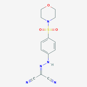 molecular formula C13H13N5O3S B323341 2-[(4-Morpholin-4-ylsulfonylphenyl)hydrazinylidene]propanedinitrile CAS No. 326909-19-7