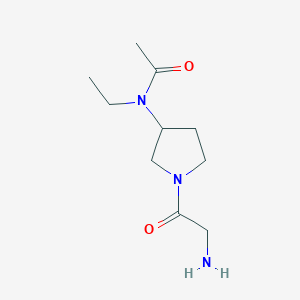 molecular formula C10H19N3O2 B3233412 N-[1-(2-Amino-acetyl)-pyrrolidin-3-yl]-N-ethyl-acetamide CAS No. 1353943-61-9