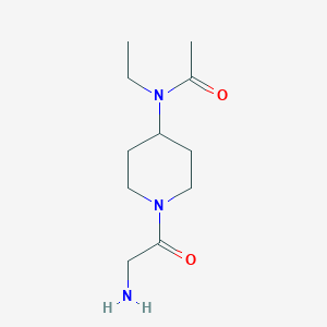 molecular formula C11H21N3O2 B3233415 N-[1-(2-Amino-acetyl)-piperidin-4-yl]-N-ethyl-acetamide CAS No. 1353943-64-2
