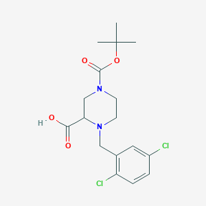 molecular formula C17H22Cl2N2O4 B3233453 4-(tert-Butoxycarbonyl)-1-(2,5-dichlorobenzyl)piperazine-2-carboxylic acid CAS No. 1353944-24-7