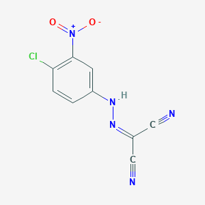 molecular formula C9H4ClN5O2 B323346 2-({4-Chloro-3-nitrophenyl}hydrazono)malononitrile 