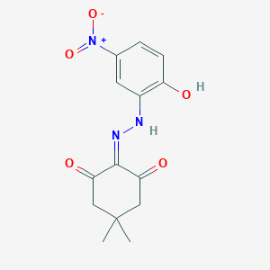molecular formula C14H15N3O5 B323351 2-[(2-hydroxy-5-nitrophenyl)hydrazinylidene]-5,5-dimethylcyclohexane-1,3-dione 