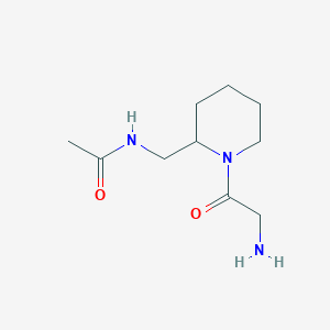 molecular formula C10H19N3O2 B3233512 N-[1-(2-Amino-acetyl)-piperidin-2-ylmethyl]-acetamide CAS No. 1353945-55-7