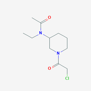 molecular formula C11H19ClN2O2 B3233517 N-[1-(2-Chloro-acetyl)-piperidin-3-yl]-N-ethyl-acetamide CAS No. 1353945-71-7