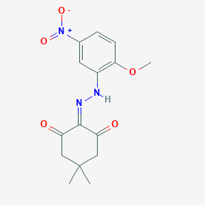 molecular formula C15H17N3O5 B323352 2-[(2-methoxy-5-nitrophenyl)hydrazinylidene]-5,5-dimethylcyclohexane-1,3-dione 