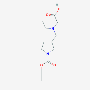 molecular formula C14H26N2O4 B3233525 3-[(Carboxymethyl-ethyl-amino)-methyl]-pyrrolidine-1-carboxylic acid tert-butyl ester CAS No. 1353945-75-1