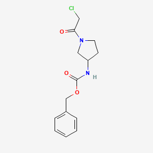 molecular formula C14H17ClN2O3 B3233555 [1-(2-Chloro-acetyl)-pyrrolidin-3-yl]-carbamic acid benzyl ester CAS No. 1353946-20-9