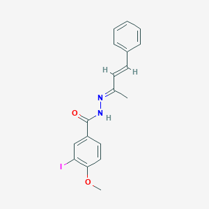 molecular formula C18H17IN2O2 B323356 3-iodo-4-methoxy-N'-(1-methyl-3-phenylprop-2-enylidene)benzohydrazide 