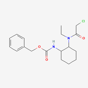 molecular formula C18H25ClN2O3 B3233566 2-[(2-Chloro-acetyl)-ethyl-amino]-cyclohexyl}-carbamic acid benzyl ester CAS No. 1353946-55-0