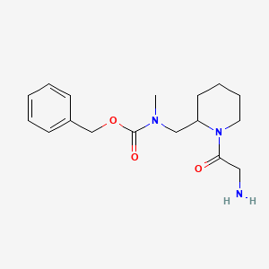 molecular formula C17H25N3O3 B3233576 [1-(2-Amino-acetyl)-piperidin-2-ylmethyl]-methyl-carbamic acid benzyl ester CAS No. 1353946-79-8