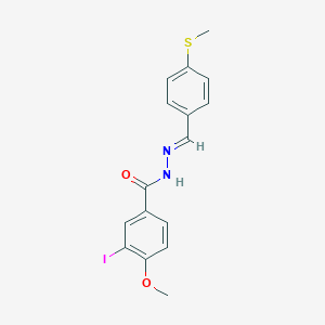 molecular formula C16H15IN2O2S B323359 3-iodo-4-methoxy-N'-[4-(methylsulfanyl)benzylidene]benzohydrazide 