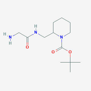 molecular formula C13H25N3O3 B3233768 2-[(2-Amino-acetylamino)-methyl]-piperidine-1-carboxylic acid tert-butyl ester CAS No. 1353953-93-1