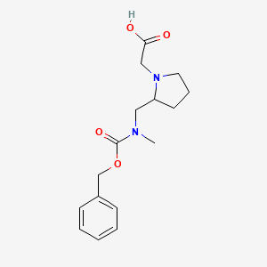 molecular formula C16H22N2O4 B3233783 {2-[(Benzyloxycarbonyl-methyl-amino)-methyl]-pyrrolidin-1-yl}-acetic acid CAS No. 1353954-38-7
