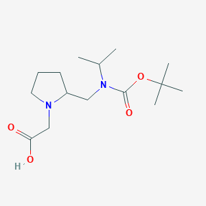 molecular formula C15H28N2O4 B3233868 {2-[(tert-Butoxycarbonyl-isopropyl-amino)-methyl]-pyrrolidin-1-yl}-acetic acid CAS No. 1353956-10-1