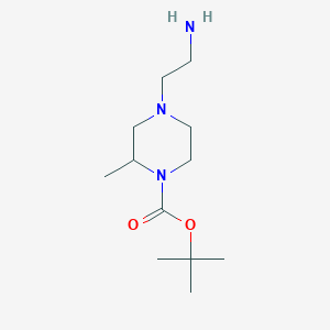 molecular formula C12H25N3O2 B3233957 4-(2-Amino-ethyl)-2-methyl-piperazine-1-carboxylic acid tert-butyl ester CAS No. 1353958-92-5