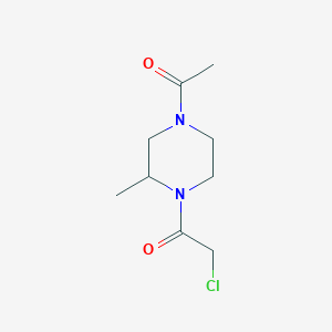 molecular formula C9H15ClN2O2 B3233958 1-(4-Acetyl-2-methyl-piperazin-1-yl)-2-chloro-ethanone CAS No. 1353958-99-2