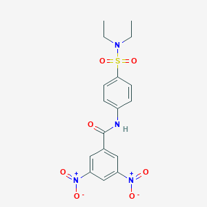 molecular formula C17H18N4O7S B323399 N-[4-(diethylsulfamoyl)phenyl]-3,5-dinitrobenzamide 