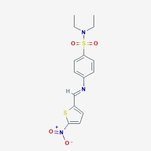 molecular formula C15H17N3O4S2 B323402 N,N-diethyl-4-[({5-nitrothien-2-yl}methylene)amino]benzenesulfonamide 