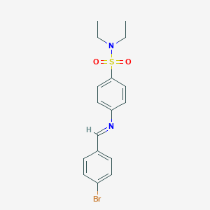 molecular formula C17H19BrN2O2S B323403 4-[(4-bromobenzylidene)amino]-N,N-diethylbenzenesulfonamide 