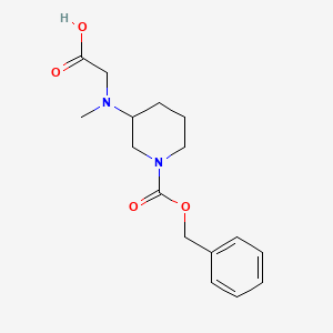molecular formula C16H22N2O4 B3234047 3-(Carboxymethyl-methyl-amino)-piperidine-1-carboxylic acid benzyl ester CAS No. 1353962-11-4