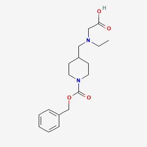 molecular formula C18H26N2O4 B3234050 4-[(Carboxymethyl-ethyl-amino)-methyl]-piperidine-1-carboxylic acid benzyl ester CAS No. 1353962-26-1