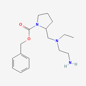 molecular formula C17H27N3O2 B3234065 2-{[(2-Amino-ethyl)-ethyl-amino]-methyl}-pyrrolidine-1-carboxylic acid benzyl ester CAS No. 1353962-57-8