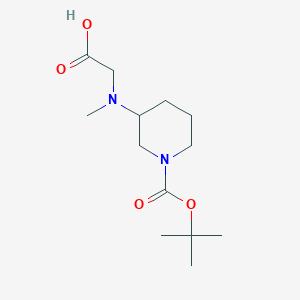 molecular formula C13H24N2O4 B3234102 2-((1-(tert-Butoxycarbonyl)piperidin-3-yl)(methyl)amino)acetic acid CAS No. 1353963-16-2